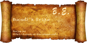 Bucsák Erika névjegykártya